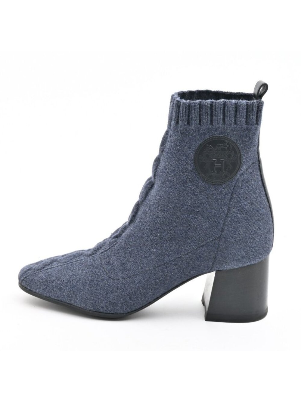 Hermes Short Boots Volver Navy Black Kelly Leather